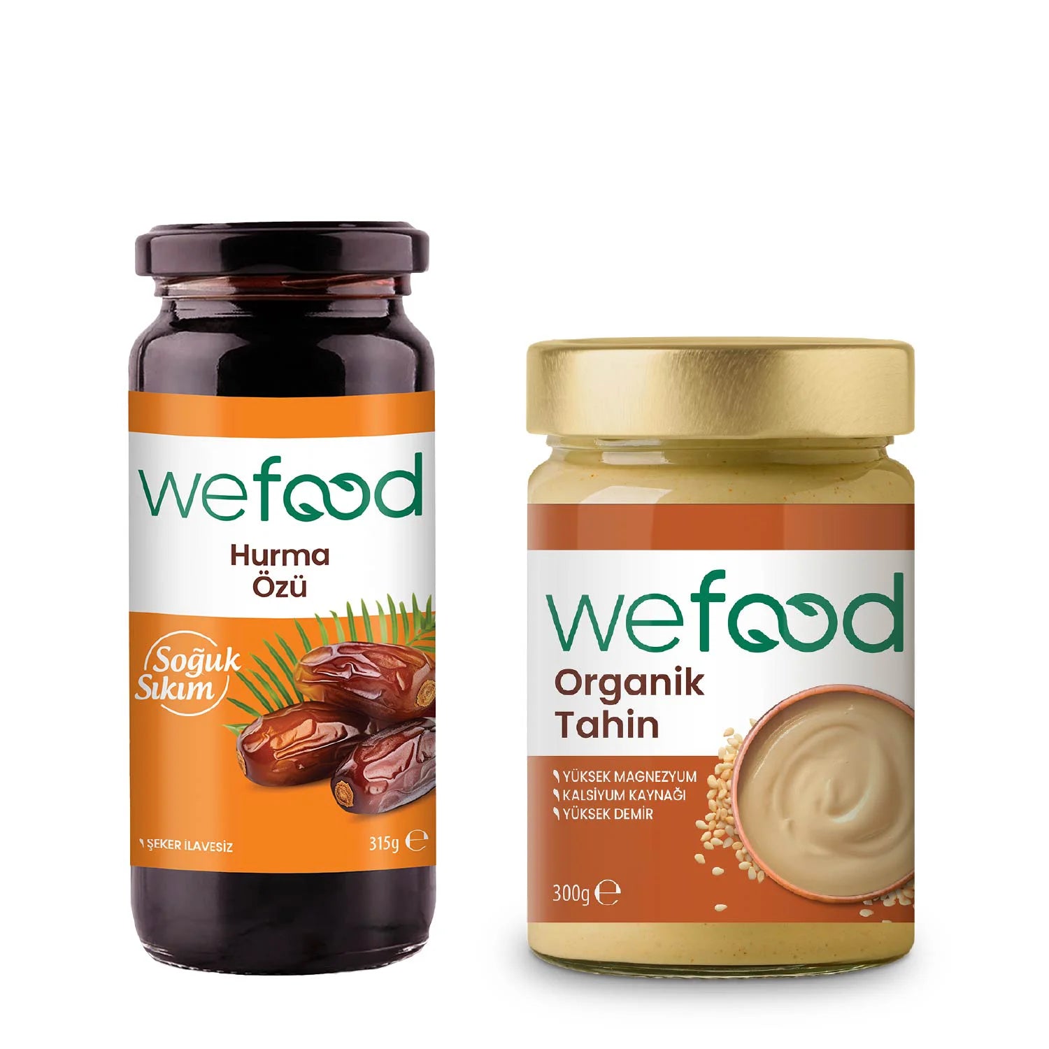 Wefood Organik Tahin 300 gr + Wefood Hurma Özü 315 gr